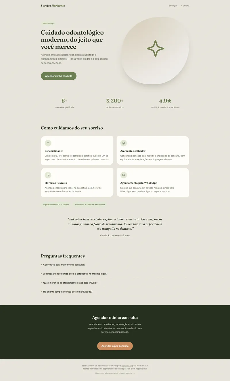 Página de Odontologia