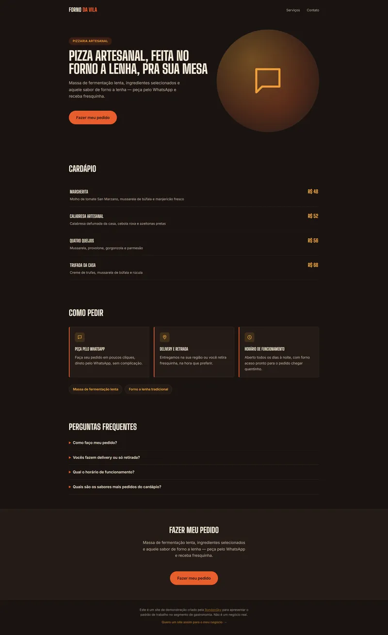 Página de Gastronomia